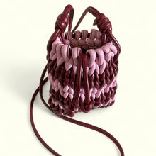 Load image into Gallery viewer, The 8 Hrs Bag is the perfect day-to-night bag to carry just the essentials. Handcrafted individually in Italy by our Lab using a traditional Macrame technique.
